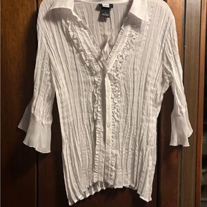 NWT Studio 1940 White Pleated Women's Blouse